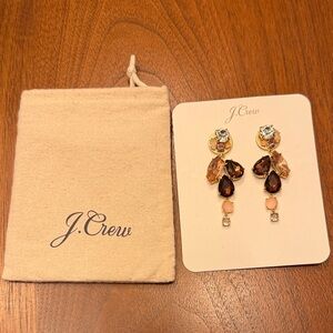 J. Crew Gold and Brown Teardrop Earrings
